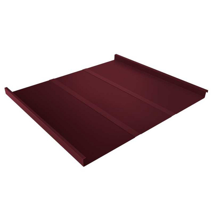 Фальцевая кровля Фальц двойной стоячий Line Grand Line 0,5 Satin RAL 3005 Красное Вино - фото №1